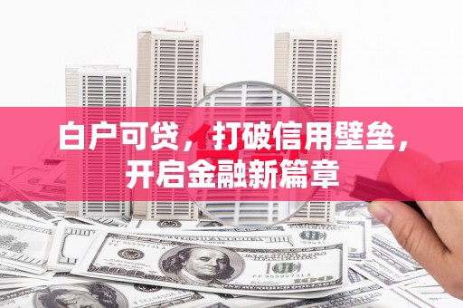 孙吴白户可贷，打破信用壁垒，开启金融新篇章