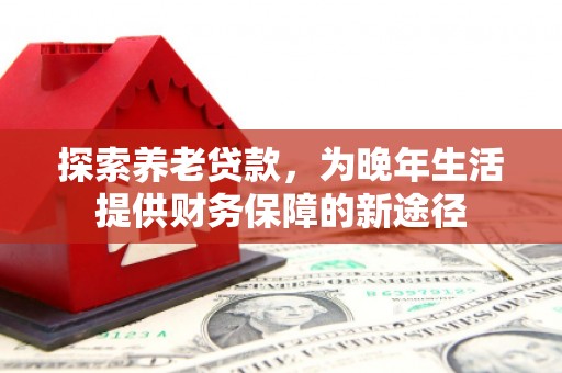 孙吴探索养老贷款，为晚年生活提供财务保障的新途径