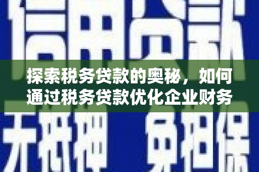 孙吴探索税务贷款的奥秘，如何通过税务贷款优化企业财务
